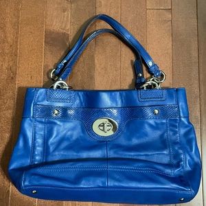 Coach blue leather purse